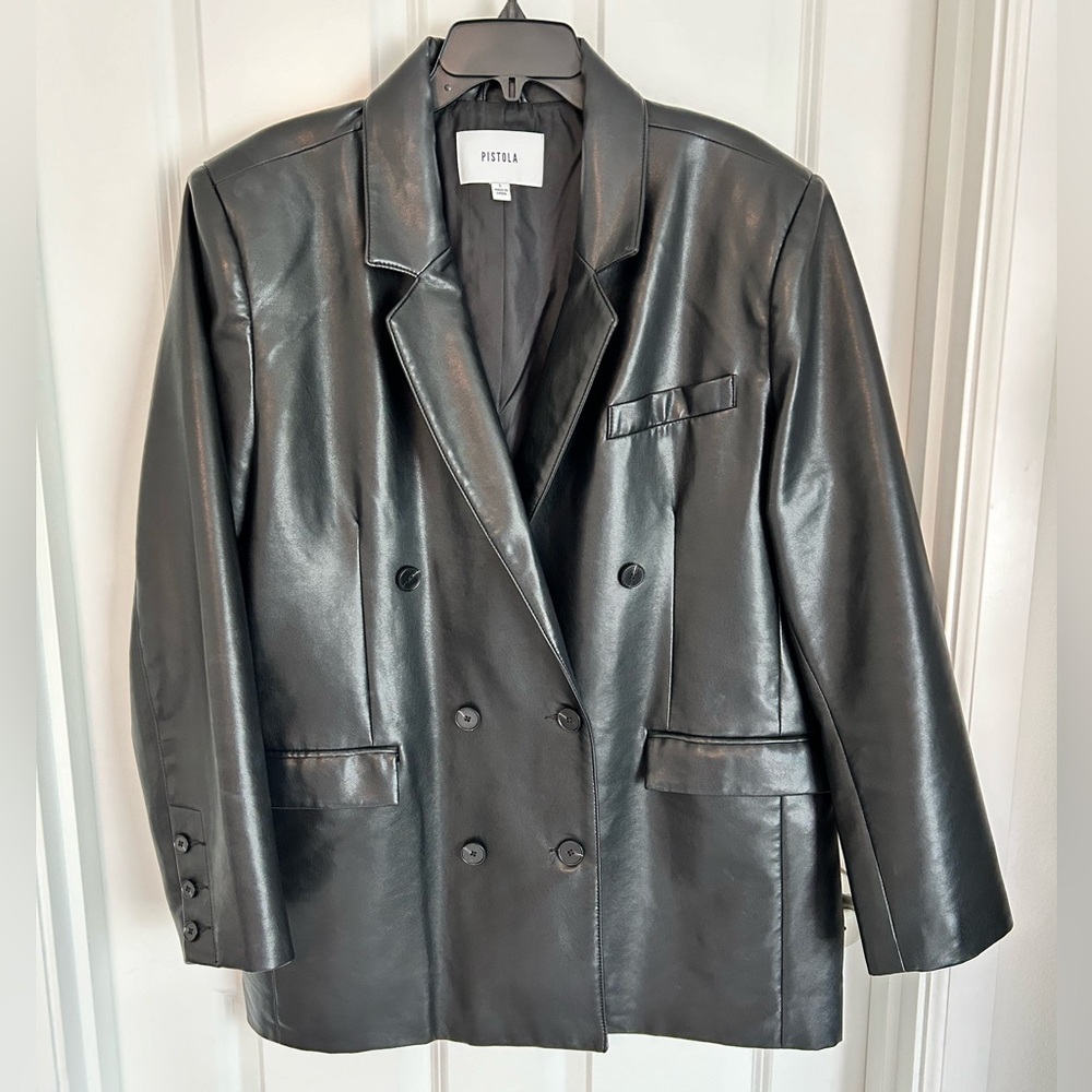 Pistola Black Leather Blazer - Picture 4 of 11